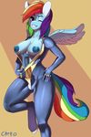  2014 animal_genitalia anthro anthrofied breasts chrnos dickgirl equine eyelashes friendship_is_magic hair horsecock intersex looking_at_viewer mammal multicolored_hair my_little_pony nipples one_eye_closed pegasus penis rainbow_dash_(mlp) rainbow_hair skinsuit smile solo undressing wings 
