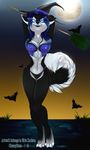  anthro bunnybuns canine clothed clothing dog female fox hat husky looking_at_viewer magic_user mammal solo underwear witch witch_hat 