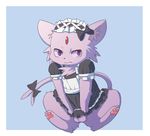  anthro balls bow bulge crossdressing eeveelution espeon maid_uniform male nintendo pok&eacute;mon solo tsundere video_games zangusuu 