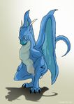  ambiguous_gender anthro blue_eyes claws crouching digital_media_(artwork) dragon hi_res horn looking_at_viewer plain_background raised_tail saphira scalie smile solo tuke wings 