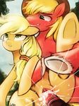  animal_genitalia applejack_(mlp) big_macintosh_(mlp) biting_lip blonde_hair brother_and_sister clitoris cum cum_in_pussy cum_inside duo equine female feral friendship_is_magic green_eyes hair hat hooves horse horsecock incest looking_up lumineko male mammal my_little_pony penetration penis pony pussy pussy_juice sex sibling straight tongue tongue_out vaginal vaginal_penetration 
