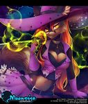  anthro canine cleavage clothed clothing female looking_at_viewer magic magic_user mammal midriff skimpy solo tofu93 witch 