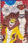  abs alex_the_lion anthro biceps dreamworks fireworks madagascar male muscles pecs vitaly_the_tiger 