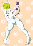  anthro anus bandai digimon feline female gatomon killy00 mammal pussy raised_tail rear_view solo 