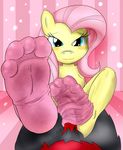  2014 4_toes anthro anthrofied blush duo equine female fireclub fluttershy_(mlp) foot_fetish foot_focus footjob friendship_is_magic fur hair hindpaw horse looking_at_viewer mammal my_little_pony paws penis pink_hair pony socks toes yellow_fur 