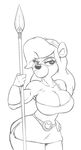  2014 anthro bear big_breasts breasts cleavage clothed clothing female gummi_bears joelasko mammal polearm solo spear ursa 