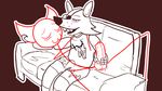  animatronic anthro blush canine crisis-omega duo erection five_nights_at_freddy&#039;s fox foxy_(fnaf) gay handjob hook knot machine male mammal mechanical penis prosthetic robot sofa 