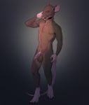  anthro balls brown_fur buckteeth erection fur humanoid_penis licking licking_lips male mammal nude penis precum rat red_eyes rodent saliva shephard solo standing teeth thrushes tongue tongue_out uncut 