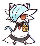  &lt;3 animal_ears apron blue_hair bow cat_ears cat_tail concave_(artist) feline female gardevoir hair humanoid japanese_text maid_uniform mammal nintendo orange_eyes plain_background pok&eacute;mon shiny_pok&eacute;mon solo staryu text video_games 