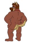 anthro butt canine colored dog looking_at_viewer male mammal mooning nude plain_background solo striptease vasuki white_background 