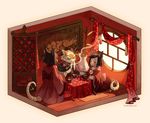  ambient bamboo clothing curtains dollhouse dress female fur japanese_clothing kimono koi murcifer smile tea teapot window 
