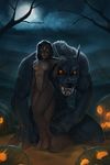  avoid_posting breasts canine conditional_dnp duo feline female glowing glowing_eyes halloween holidays looking_at_viewer male mammal mithril07 nude open_mouth saliva tongue were werewolf 
