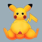  balls danjen erection looking_at_viewer male nintendo overweight penis pikachu pok&eacute;mon sitting solo video_games 