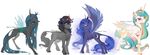  2014 changeling equine evehly female feral friendship_is_magic group horn horse king_sombra_(mlp) male mammal my_little_pony princess_celestia_(mlp) princess_luna_(mlp) queen_chrysalis_(mlp) smile unicorn winged_unicorn wings 