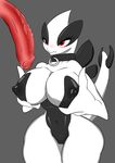  2014 anthro big_breasts big_penis breasts collar disembodied_penis duo female huge_breasts lugia male nintendo penis pok&eacute;mon pussy red_eyes solo_focus straight thick_thighs vein veiny_penis video_games wide_hips zxx3 