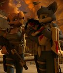  3d anthro blood canine dog female fox group krystal mammal military nintendo poptart117 star_fox video_games 