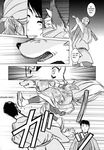  anthro canine clothing comic female fox greyscale human japanese_clothing kimono male mammal monochrome yosuke7390 