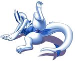  anthro anthrofied anus breasts chubby claws digitigrade female long_neck lugia lying navel nintendo on_side plain_background pok&eacute;mon pok&eacute;morph presenting pussy raised_leg siyah solo spread_legs spreading thick_tail thick_thighs video_games wide_hips 