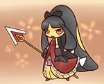  black_hair blush clothing concave_(artist) dress female hair looking_at_viewer mawile nintendo open_mouth pok&eacute;mon red_eyes solo teeth video_games weapon 