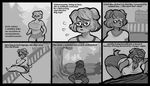  big_breasts breasts butt canine chubby clothed clothing comic coxaplenty dog english_text female mammal masturbation monochrome nipples presenting presenting_hindquarters solo tailwag text voluptuous 