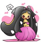  &lt;3 black_hair blush concave_(artist) female hair looking_at_viewer mawile mega_evolution mega_mawile nintendo open_mouth pok&eacute;mon red_eyes solo teeth video_games 