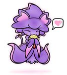  &lt;3 blush cat_tail concave_(artist) dress eating eyes_closed female food ghost hat magic_user mismagius nintendo plain_background pok&eacute;mon solo spirit video_games witch witch_hat 