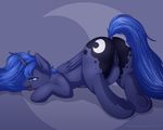  2014 blue_eyes blue_hair butt cutie_mark equine female feral friendship_is_magic hair hooves horn long_hair lying mammal masturbation my_little_pony on_front perineum princess_luna_(mlp) pussy pussy_juice raised_tail solo staggeredline tongue tongue_out winged_unicorn wings 