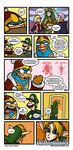  2014 anthro avian awkwardzombie bird blonde_hair blue_eyes brown_hair clothed clothing comic crossover deity dialogue english_text female green_hair group hair hat hommes human humanoid humor hylian katie_tiedrich kid_icarus king king_dedede kirby_(series) link lips long_hair looking_at_viewer luigi male mammal mario_bros nintendo open_mouth palutena penguin pit_(kid_icarus) plain_background robin royalty shulk smile super_smash_bros teeth text the_legend_of_zelda tongue twilight_princess video_games xenoblade_chronicles 