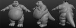  3d belly_overhang dragon hijoke male nude obese overweight scalie solo thick_tail 