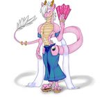  chinese chinese_dragon claws clothed clothing dragon eyewear fan girly glasses hair half-dressed heartman98 horn jewelry male plain_background red_eyes ring scalie solo tail_jewelry tail_ring tall tattoo topless white_background white_hair wide_hips yin_yang 