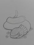  ambiguous_gender blush ekans feral greyscale monochrome nintendo pencil_(artwork) pok&eacute;mon reptile scalie snake solo sweater traditional_media_(artwork) video_games vono 