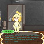  2014 3_toes animal_crossing anthro barefoot black_nose blonde_hair blush bra canine clothed clothing cub cute dog english_text female flat_chested fur hair hi_res inside isabelle_(animal_crossing) mammal nekostar nintendo nipples open_mouth panties shih_tzu shower solo standing teeth text toes tongue topless towel underwear video_games yellow_fur young 