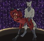  2014 anal anal_penetration animatronic anthro buckthorn_(artist) canine duo erection five_nights_at_freddy&#039;s fox foxy_(fnaf) fur gay hook hook_hand knot machine male mammal mechanical nude open_mouth penetration penis robot sex teeth video_games wolf zearoth 