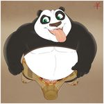  2014 aaron_(artist) anthro bear bulge digital_media_(artwork) erection kung_fu_panda male mammal overweight panda penis po smile solo 