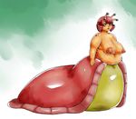  big_breasts breasts female gastropod hair hypnagogum nipples nude obese overweight plain_background slug solo 
