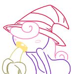  banana blush female food fruit ghost hair hair_over_eyes hat humanoid lips nintendo not_furry paper_mario pink_hair solo spirit suggestive suggestive_food video_games vivian witch_hat 