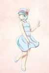  2014 alasou anthro anthrofied blue_eyes clothing coco_pommel_(mlp) dress earth_pony equine female friendship_is_magic fur glass hair hat horse mammal my_little_pony pony smile solo two_tone_hair white_fur 