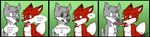  ambiguous_gender anthro canine draconemignis english_text fox french_kissing kissing male mammal text wall_eyed wolf 