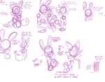  animatronic anthro baby bonnie_(fnaf) canine digital_drawing_(artwork) five_nights_at_freddy&#039;s fox foxy_(fnaf) kayla-na lagomorph machine male mammal mechanical rabbit robot sketch text young 