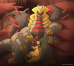  2014 bayleef big_dom_small_sub claws cock_worship duo embrace erection fan_character feral feral_on_feral gay giratina interspecies legendary_pok&eacute;mon licking looking_down male nicobay nintendo open_mouth oral penis penis_hug pok&eacute;mon reclining ridged_penis sex sitting size_difference spikes tongue tongue_out ursofofinho vein veiny_penis video_games wings 