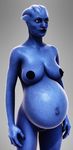  3d alien areola asari big_breasts blue_skin breasts cgi elsinestrouno female humanoid mass_effect navel not_furry pregnant solo video_games 
