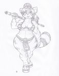  bear bra chubby claws clothed clothing female hair joey-darkmeat long_hair looking_at_viewer mammal monochrome panda pandaren protruding_nipples sandals skimpy smile solo standing underwear video_games voluptuous warcraft wide_hips world_of_warcraft 