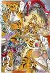  2014 anthro better_late_than_never big_breasts breasts cleavage clothed clothing comic daigaijin english_text feline female fight kung_fu_panda mammal master_tigress polearm staff text tiger 