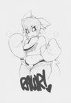  anthro belly big_paws cat cleavage clothed clothing feline female graffiti mammal monochrome navel paws shorts simple_background slit_pupils smutbunny solo thick_thighs wide_hips 