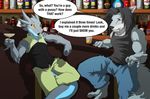  alcohol anthro bar beverage clothing drayk drayk_dagger duo lizard male mammal reptile saruuk scalie shurian text 