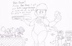  2014 animatronic anthro arcade_machine avian ball_pit bear bird black_and_white blush bonnie_(fnaf) canine chica_(fnaf) dialogue english_text eye_patch eyewear female five_nights_at_freddy&#039;s focused food fox foxy_(fnaf) freddy_(fnaf) group hat hook joey-darkmeat lagomorph machine mammal mechanical monochrome mortal_kombat paper pizza pizza_box prank rabbit raiden robot text top_hat video_games 