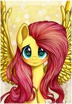  2014 absurd_res blush equine female feral fluttershy_(mlp) friendship_is_magic fur hair hi_res long_hair looking_at_viewer mammal my_little_pony pegasus rivamon smile solo wings yellow_fur 