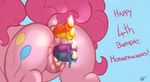  2014 anal anal_insertion anal_penetration anus butt candle cutie_mark digital_media_(artwork) earth_pony english_text equine female feral friendship_is_magic fur hair horse insertion mammal my_little_pony penetration pink_fur pink_hair pinkie_pie_(mlp) plain_background pony pussy ratofdrawn solo text vaginal vaginal_insertion vaginal_penetration 