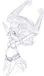  belly belly_dancer fangs female humanoid imp looking_at_viewer midna monochrome not_furry solo source_request the_legend_of_zelda twilight_princess unknown_artist video_games 