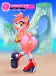 &lt;3 &lt;3_eyes amy_rose anthro boots breasts butt female hedgehog looking_at_viewer looking_back mammal nipples nude presenting pussy sega sif smile solo sonic_(series) 